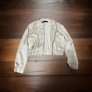Zara Beige Jacket Zip-Up US‎ Size XS
